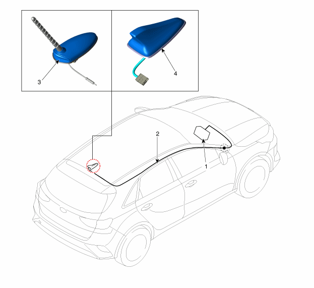 Kia Sportage - AVN-Antenne Reparaturverfahren - AVN-System