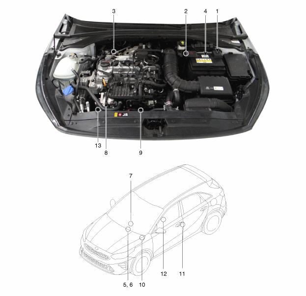 Kia Ceed Bauteile und bauteileÜbersicht ISG