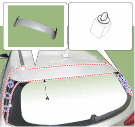 Kia Ceed - Hinterer Spoiler / Reparaturverfahren - Karosserieseitenleiste